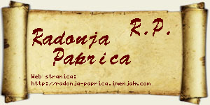 Radonja Paprica vizit kartica